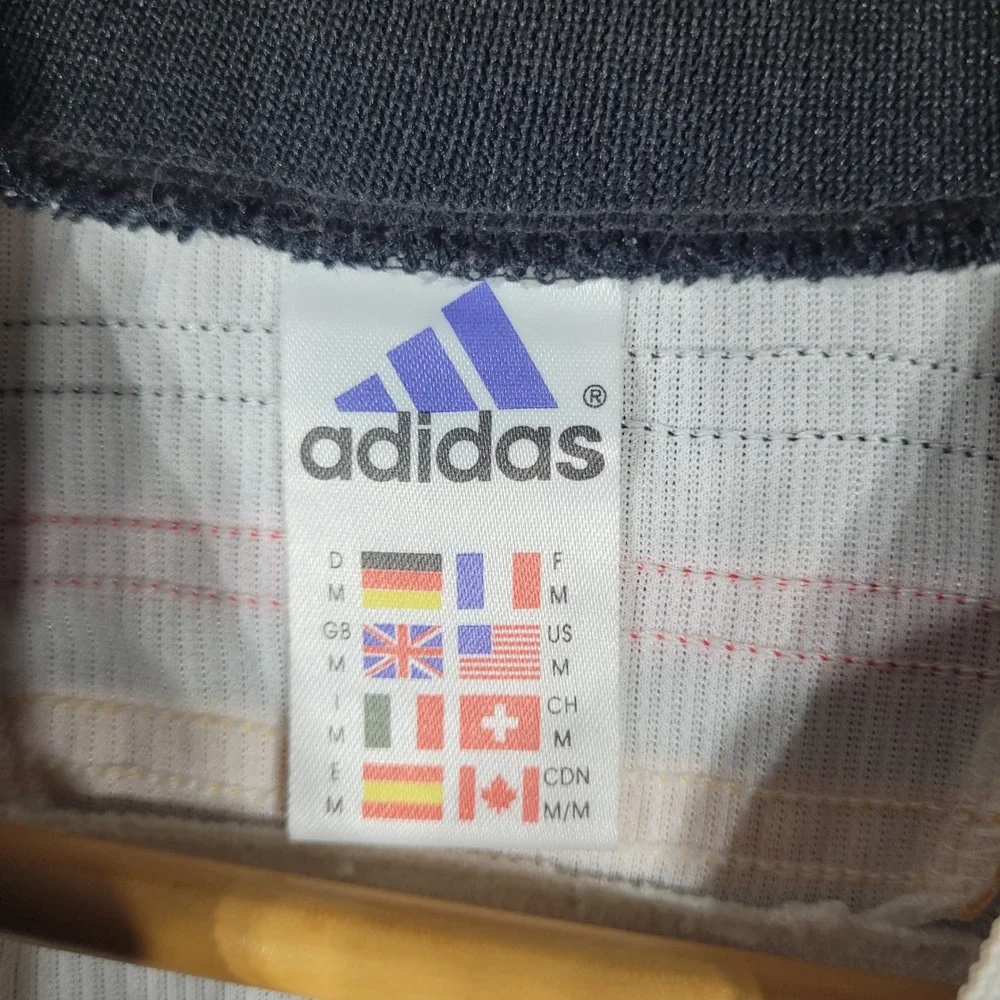 Vintage Adidas Soccer Jersey Men M White Germany DFB National Team Striped 1998